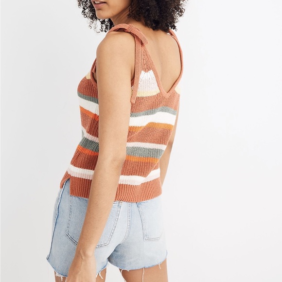Madewell Striped Grandfield Tie-Strap Sweater Tank - Picture 2 of 8